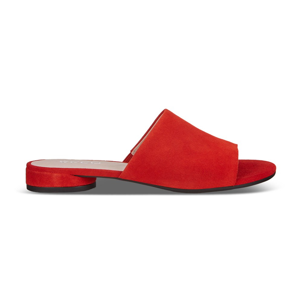 ECCO Womens Slides Red - Flat Sandals Ii - UBQ-320689